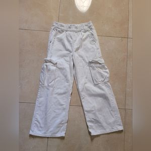 Zara kids white cargo pants high waisted